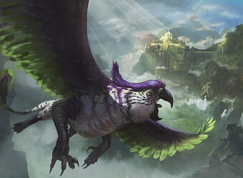Sam Rowan – Resplendent Griffin (MtG, Rivals of Ixalan) – https://www.artofmtg.com/art/resplendent-griffin/